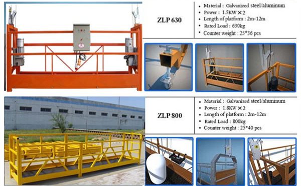 China Supplier Aluminum ZLP630 Hoist suspended platform