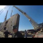 flipping a tug boat hull